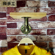 European style retro creative wall shelf one-shaped partition wall-mounted solid wood shelf bracket living room single-shaped board