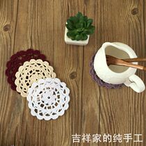 Auspicious handmade crochet crochet coaster z style retro forest shooting props DIY flower pieces 8-10CM clear goods
