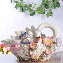 Fangya brand European swan fruit plate Ceramic fruit plate Dried fruit plate Snack plate TV cabinet coffee table decorative ornaments