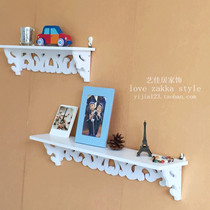 White wood-plastic board creative wall simple living room decoration rack shelf Bathroom rack Partition wall pylons shelf set 2