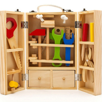 Children Maintenance Tool box Boys over home Toys Toy Suit Wooden Repair Dismantling Tool Table 61 Gift