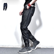 Hong Kong Tide Brand Autumn and Winter Casual Denim Pants Mens Trends Fashion Youth Slim Size Shrinkled Pants