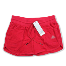 Summer sports shorts womens fitness running exercise cotton polyester belt pocket elastic waist drawstring outer tie 3-point pants without lining