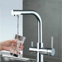 Export German all copper hot and cold pure faucet direct drinking water double kitchen faucet unleaded free mail
