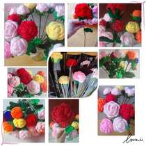 Mango Family Diy Pure Hand Crochet Hook Knit 7 New Years Valentines Day Rose Gift Two