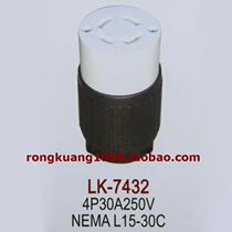 LK-7432 30A 250V L15-30C Outdoor power wiring connector 4-core NEMA socket UL