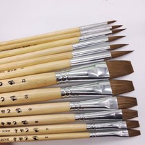 Wolf Hou flat head gouache pen round head watercolor paint brush Chinese painting sketch pen acrylic brush 6 sets for art students special flat head round head color paint pen professional brush Beginners Beginners