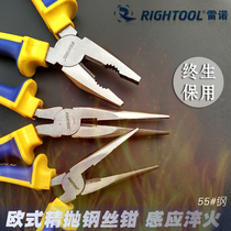 China and South Korea import Renault old tiger pliers 8 inch steel wire pliers old tiger pliers 8 inch sharp mouth pliers 8 6 inch with plastic flat mouth