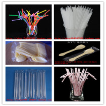 Disposable straw Drinking water lengthened straw Soy milk cola coffee straw KFC straw 100 bags spoon