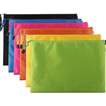 Football pattern A4 waterproof zipper A5 color Oxford cloth zipper file bag A6 bill bag pen bag portable information bag