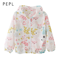 PEPL 2021 Summer Childrens Wear Girls Korean Printed Thin Coat Childrens Sunscreen Shirt Girls Sunscreen Clothes