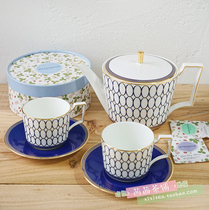 Spot British Wedgwood gold powder renaissance gold bone China Teapot Coffee teacup saucer