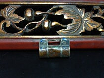 Qing Dynasty Su Gong roasted blue padlock open door Fidelity old