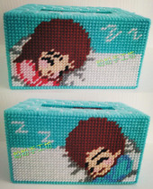 Solid embroidered 3D cross embroidered new living room home handmade art cartoon short draw paper box sleeping baby male and female