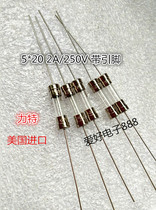 Imported LITE glass fuse tube 5*20 2A 250V with pin 0218002