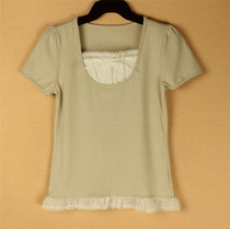 Womens summer Korean version of the new solid color short wild thin base round neck short sleeve T-shirt small shirt 3803