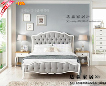 American solid wood bed neoclassical soft bag 1 8 meters Net red double bed princess bed master bedroom bed European fabric wedding bed
