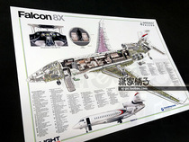 French Dassault Falcon business jet FALCON 8X cross-sectional view Falcon aircraft poster decorative painting