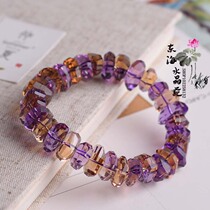 Natural Basil Yellow Crystal Engraving Face Bracelet With Type Purple Yellow Crystal Womens Girlfriend Birthday Present