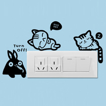 Removable wall stickers switch stickers Cartoon creative sleeping cat switch stickers notebook water Cup decoration random stickers