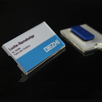 Large badge magnet badge 75*40mm large size acrylic work card Exhibition card magnetic badge 1606M