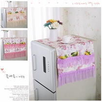 Pastoral lace single open double door refrigerator cover door refrigerator cover refrigerator dust cover cover towel