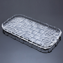 Ou Wei creative tea tray glass fruit plate living room creative European large tray candy plate color dried fruit plate