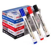 Dei black whiteboard pen 6817 erasable whiteboard special pen thin head easy to wipe water pen the whole box 10