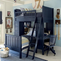 Childrens bed American bed with desk student childrens room furniture combination set Boy double multifunctional