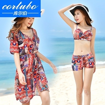 CORTUBO three-piece womens swimsuit new swimsuit split collection long blouse covering meat thin hot spring swimsuit