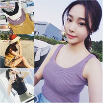 Vest women's knitted short cut sleeve wear slim summer Korean fashion Joker base sleeveless top