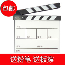  Wooden film clapping board playing board Film and television equipment Wooden field record board card white director board Chinese white