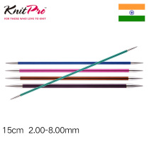 KnitProZing15cm double straight needle imported colorful aluminum rod needle straight needle knitting tool DIYZ299