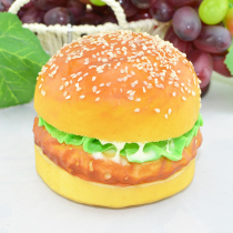 Simulation hamburger model fake bread Sesame big hamburger fries PU environmentally friendly soft pendant ornaments decoration props