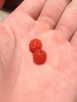 High-end scarce Baoshan south red pair of beads Lotus beads round beads full of color and meat persimmon red diy waist beads boutique pair