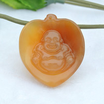 Yunnan dragon mausoleum Huanglongyu smiling face over Buddha jade Buddha pendant Millver necklace pendant