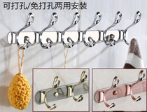Wall creative door clothes hook clothes hook wall hanging row hook home wall hanger hook free punch