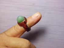 Small leaf red sandalwood handmade ring can be customized engraved inlay hole style can be changed