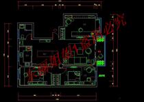 A three-room two-Hall interior space decoration cad drawing interior decoration dwg drawing