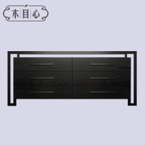  New Chinese solid wood TV cabinet Model guest hall entrance cabinet low cabinet Dining side cabinet partition cabinet Hotel furniture