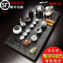 Kung Fu tea set Natural whole block Wujin stone tea table Automatic induction cooker four-in-one household tea tray