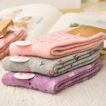 Autumn Winter Thickened Warm Lady Rabbit Hair Socks Short Socks Quality Crushed Flowers Korea Korean Version Wool Socks Midcylinder Cotton Socks
