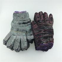 Factory direct selling flower yarn gloves flower yarn red yarn gloves flower color cotton yarn work protective factory labor insurance gloves