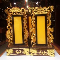 Solid Wood Carving True Dragon Wood Plate Plate Spiritual Ancestor Plate Resin Pattern Ancestral Site Temple Temple Buddhism