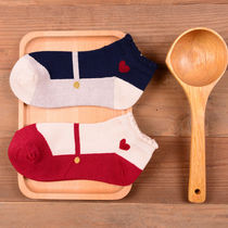 Special cute love fake dance shoes design retro socks ladies cotton socks boat socks two colors