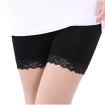 Modal leggings summer womens thin safety pants anti-gloss lace three-point plus size chest set