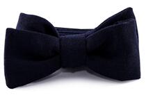 Formal Suit Shirt Dress Formal Casual Pure Wool Sea Blue Classic Wool Retro Wool Hand Beat Bow Tie