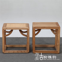 Old Elm furniture paint-free old elm stool solid wood shoe bench bench bench bench square stool tea table stool