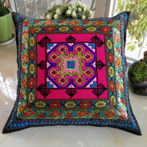 Ethnic wind cushion pillow case cushion cushion sofa cushion office cushion cross stitch flower pillow