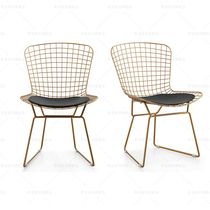 Diamond hollow wire chair Wrought iron dining chair Bertoya dining chair Imes acrylic chair loft gold chair